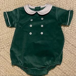 James & Lottie Green Corduroy Red Dot sz 3m